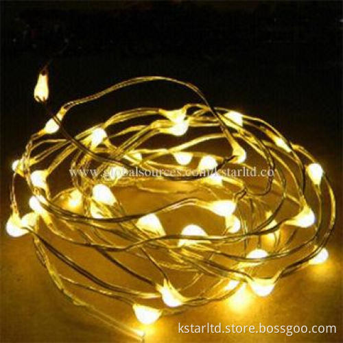 3*AA Battery Lights with 20-piece Warm White LED, Copper Wire, Waterproof Battery Pack